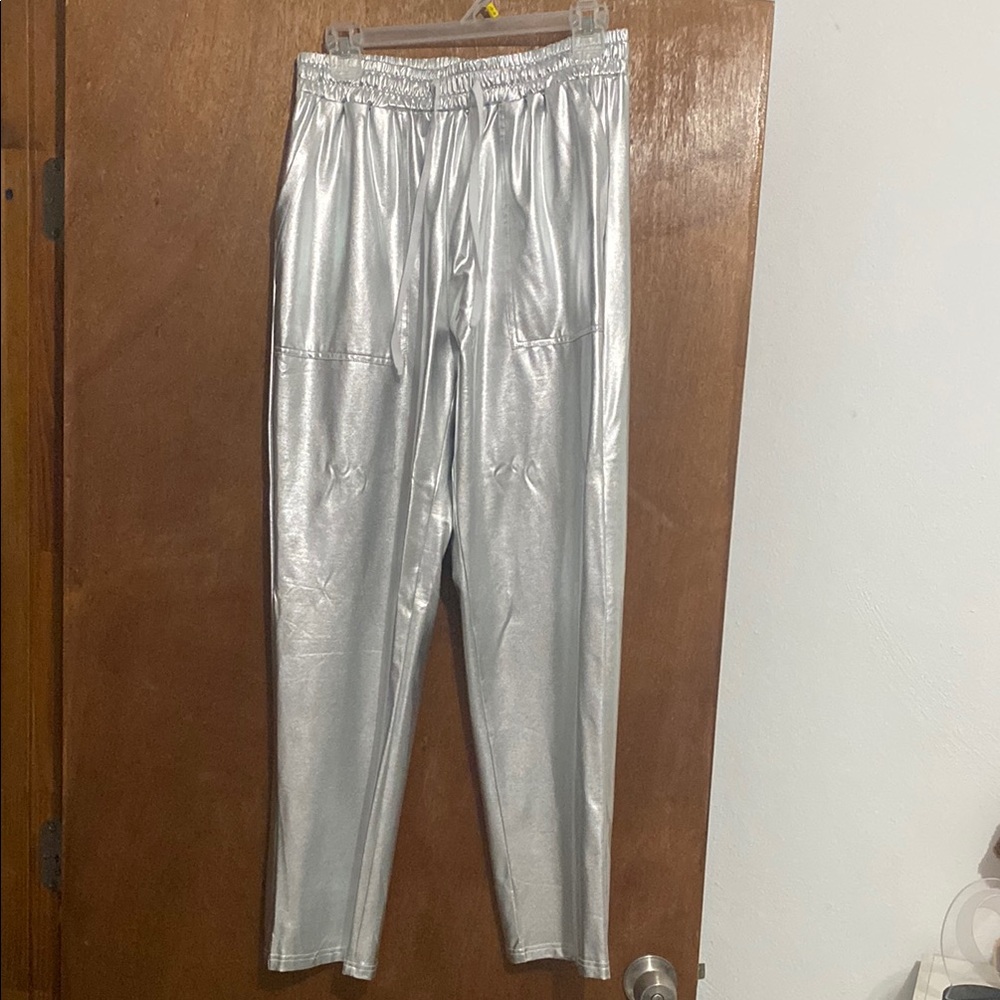 Silver Metallic Pants